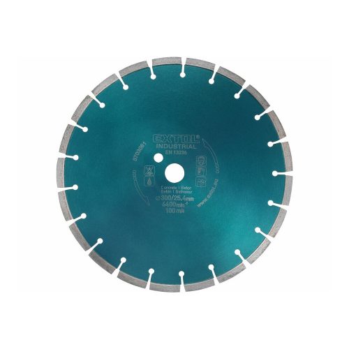 Extol Industrial gyémántvágó BETON-ra, ipari korong, szegmenses; 300×25,4mm, száraz és vizes vágá