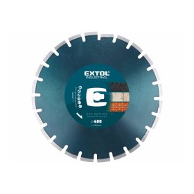  Extol Industrial gyémántvágó ASZFALT-ra, friss betonhoz, ipari korong, szegmenses; 400×25,4mm, száraz és vizes vágásra