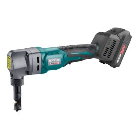   Extol Industrial akkus folyamatos lemezlyukasztógép, Share20V, 20V, Li-ion; 1db akku, 1db töltő,