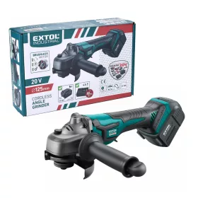   Extol Industrial akkus sarokcsiszológép, Share20V, 20V, Li-ion, 1db akku, 1db töltő, 4000 mAh, 12