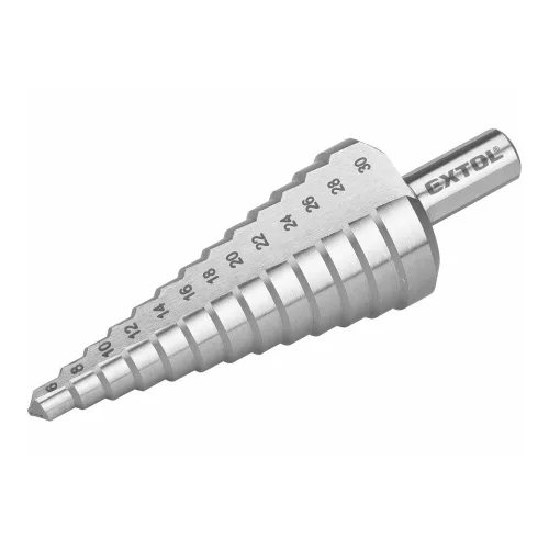 Extol Premium lépcsős fémfúró HSS, 13 lépcsős (6-30mm, 2mm lépcsők), befogás: 10mm