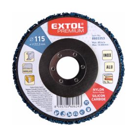   Extol Premium csiszolókorong sarokcsiszolóhoz ("négertárcsa"), 115mm, 14 mm vastagság, üvegszálas