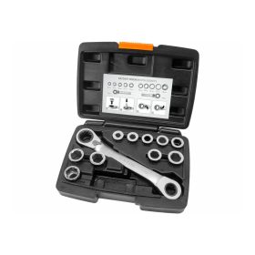   Extol Premium racsnis csillagkulcs készlet 11db; cserélhető betétekkel: 8-19mm CrV. 72 foggal, 2 irányú forgás