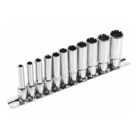   Extol Premium hosszított Multi Lock dugófej készlet ; 1/4", 11db 4,5,5.5,6,7,8,9,10,11,12,13