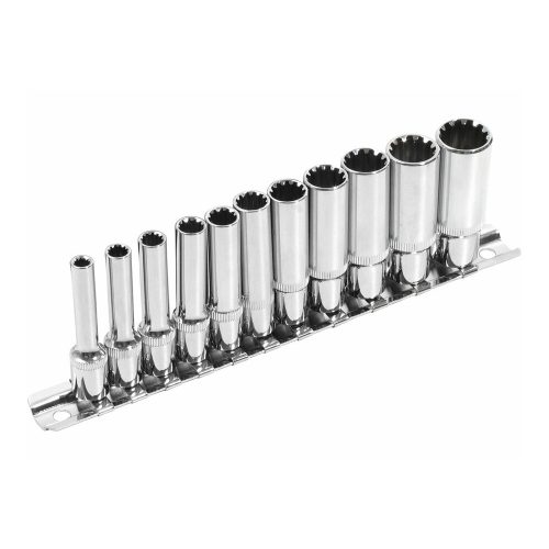 Extol Premium hosszított Multi Lock dugófej készlet ; 1/4", 11db 4,5,5.5,6,7,8,9,10,11,12,13