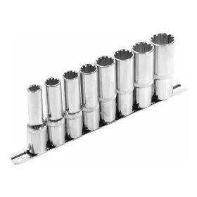   Extol Premium hosszított Multi Lock dugófej készlet ; 1/2", 8db 10, 12, 13, 14, 16, 17, 19, 22mm,