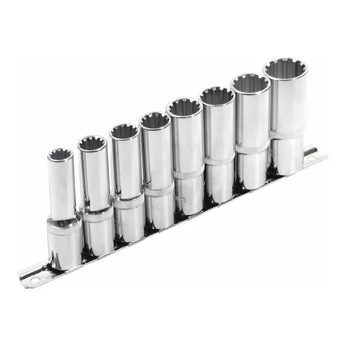 Extol Premium hosszított Multi Lock dugófej készlet ; 1/2", 8db 10, 12, 13, 14, 16, 17, 19, 22mm,