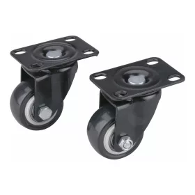   Extol Premium készülékgörgő 2 db, önbeálló, fekete PVC, golyóscsapággyal, 40mm, max. teherbírás: 30 kg/db