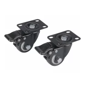   Extol Premium készülékgörgő 2 db, önbeálló, rögzítőfékkel, fekete PVC, golyóscsapággyal, 40mm