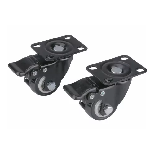 Extol Premium készülékgörgő 2 db, önbeálló, rögzítőfékkel, fekete PVC, golyóscsapággyal, 40mm