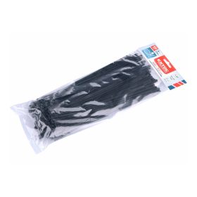   Extol Premium kábelkötegelő 7,2×300 mm 100db, többször használható (oldható) fekete nylon; UV-, s