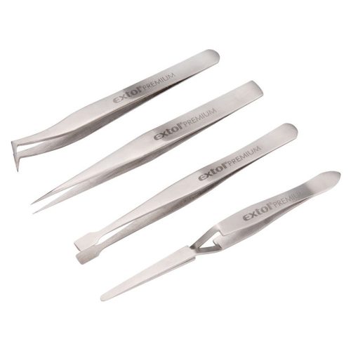 Extol Premium 4 részes rozsdamentes csipesz készlet