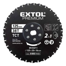   Extol Premium keményfémlapkás fűrészlap 2in1 125x20x16mm (8893020)