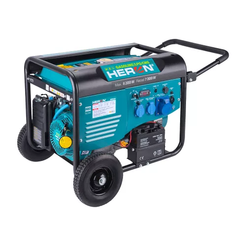 Heron Benzin-gázmotoros áramfejlesztő, 8000 VA, 230 V, ATS előkészítéssel