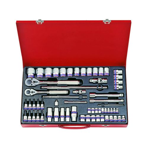 King Tony 1/2"-3/8"-1/4" dugókulcs készlet 12* 62 részes (9063MR)