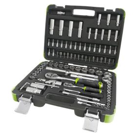   Extol Craft racsnis dugókulcs- és bitkészlet 1/4" és 1/2" 4-32mm 94 részes