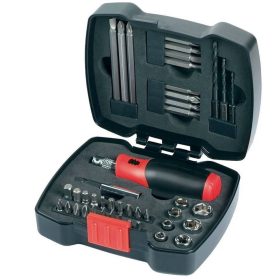   Black+Decker 43 részes bit, fúrószár és dugókulcs készlet racsnis csavarhúzó adapterrel A7175-XJ