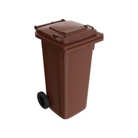 Háztartási műanyag szemetes kuka 120l barna