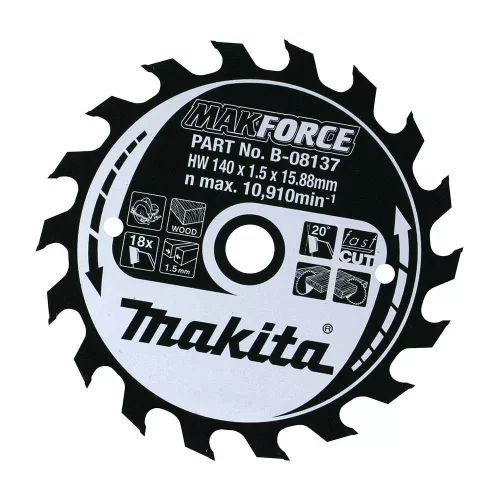 Makita Makforce körfűrészlap fához 140x15,88x1,5mm 18 fog