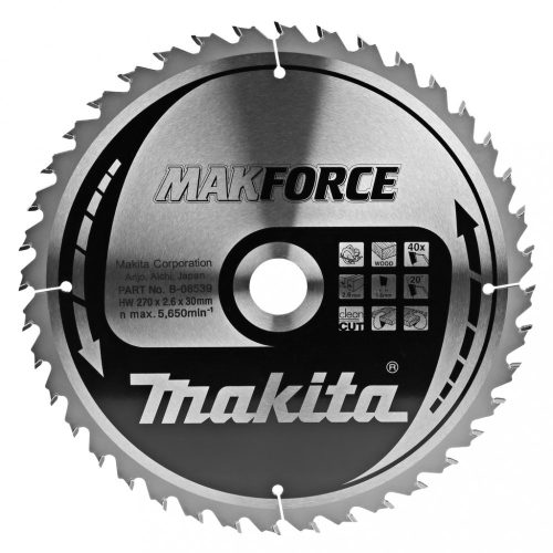 Makita Makforce körfűrészlap fához 270x30x2,6mm 40 fog