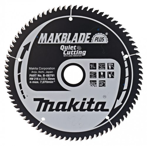 Makita Makblade Plus körfűrészlap fához 216x30x2,8mm 80 fog