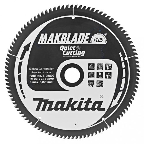 Makita Makblade Plus körfűrészlap fához 260x30x2,3mm 100 fog