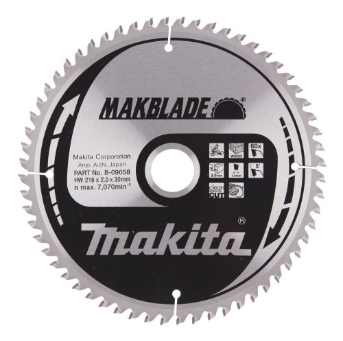 Makita Makblade körfűrészlap fához 216x30x2mm 60 fog