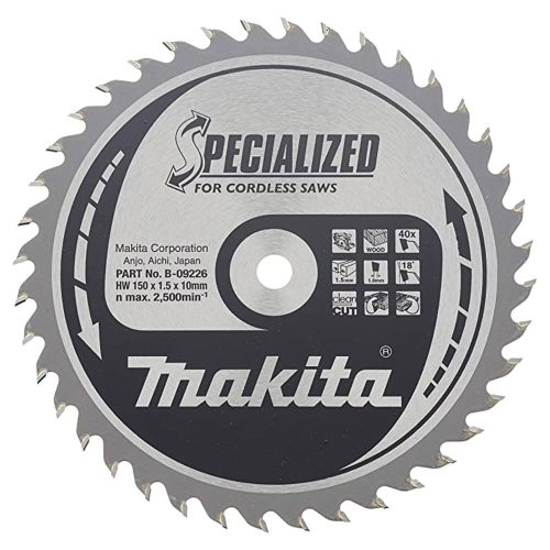 Makita körfűrészlap akkus géppel, fához 150x10x1,5mm 40 fog