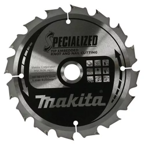 Makita körfűrészlap szöges és csomós fáhóz 185x15,88x2mm 16 fog