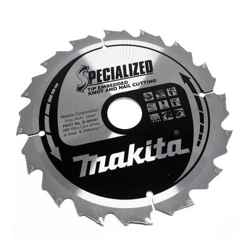 Makita körfűrészlap szöges és csomós fáhóz 185x30x2mm 16 fog