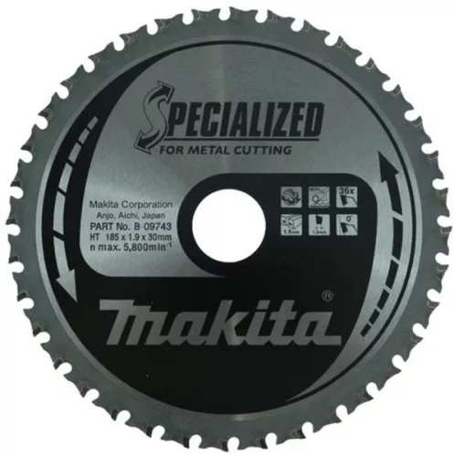 Makita körfűrészlap acélhoz, fémhez 185x30x1,9mm 36 fog