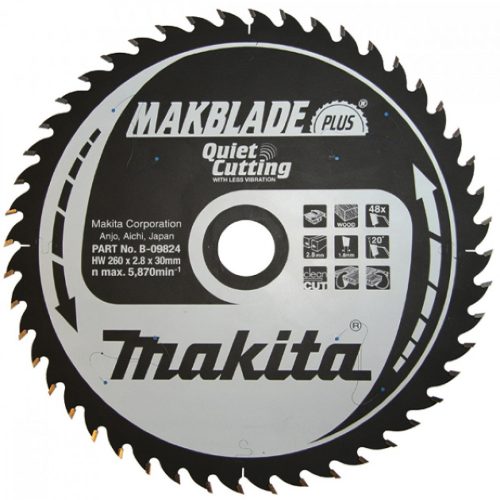 Makita Makblade Plus körfűrészlap fához 260x30x2,8mm 48 fog