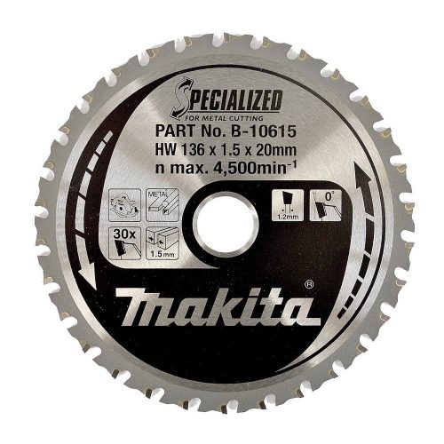 Makita körfűrészlap acélhoz, fémhez 136x20x1,5mm 30 fog