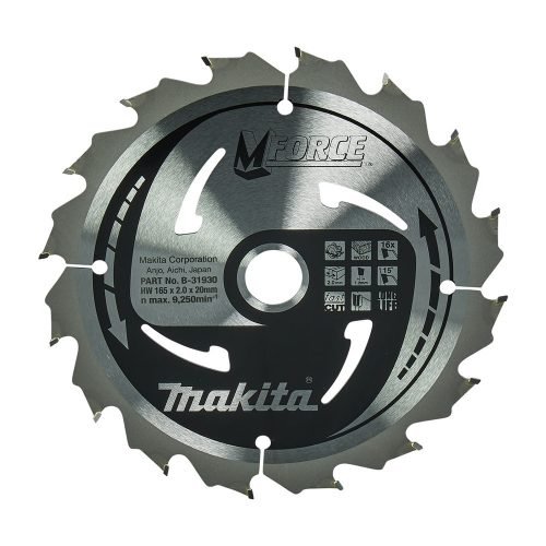 Makita Mforce körfűrészlap fához 165x20x2mm 16 fog