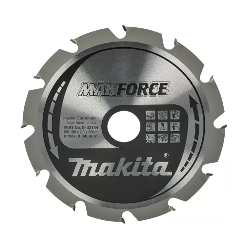 Makita Makforce körfűrészlap fához 190x30x2mm 12 fog