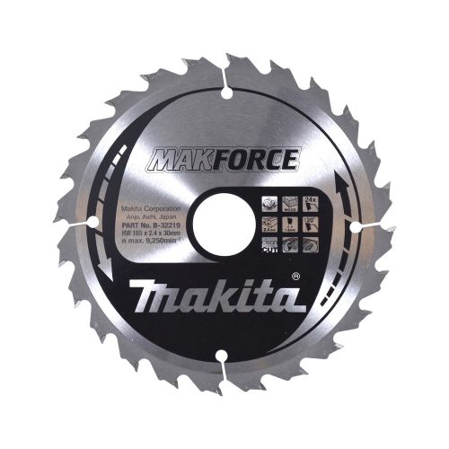 Makita Makforce körfűrészlap fához 165x30x2,4mm 24 fog