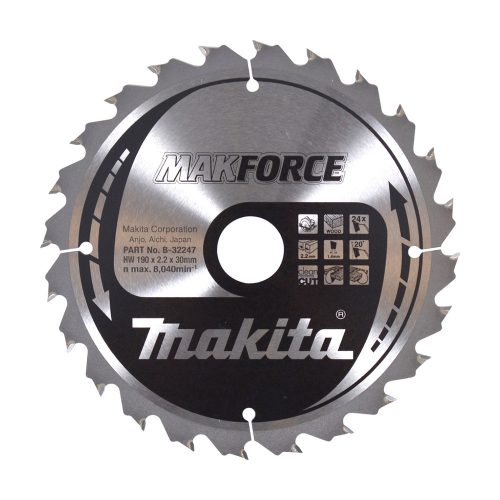 Makita Makforce körfűrészlap fához 190x30x2,2mm 24 fog