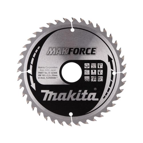 Makita Makforce körfűrészlap fához 165x30x2,4mm 40 fog