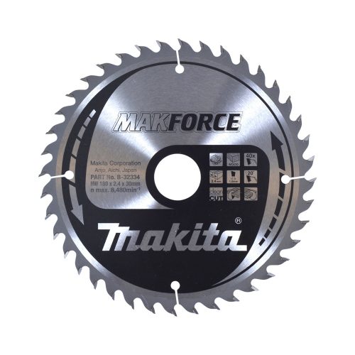 Makita Makforce körfűrészlap fához 180x30x2,4mm 40 fog