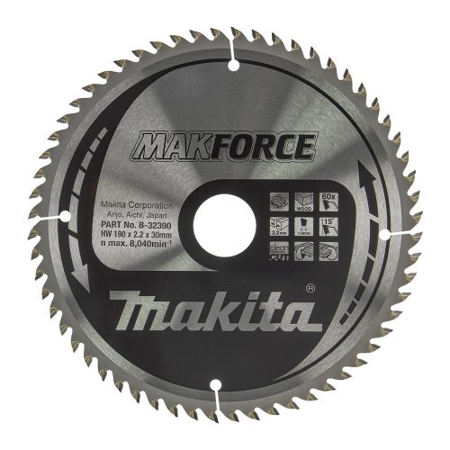 Makita Makforce körfűrészlap fához 190x30x2,2mm 60 fog