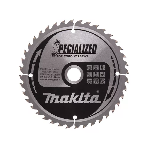 Makita körfűrészlap akkus géppel, fához 165x20x1,6mm 40 fog