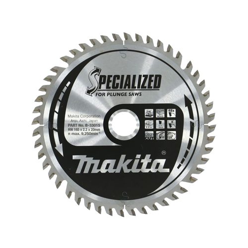 Makita merülő körfűrészlap fához 165x20x2,2mm 48 fog