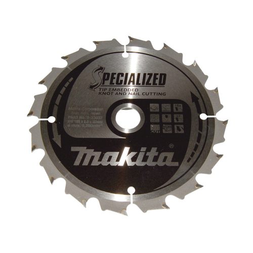 Makita körfűrészlap szöges és csomós fáhóz 165x20x2mm 16 fog