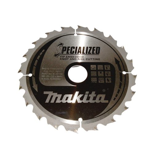 Makita körfűrészlap szöges és csomós fáhóz 185x30x2mm 20 fog