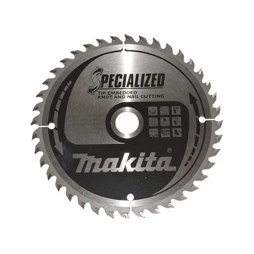 Makita körfűrészlap szöges és csomós fáhóz 165x20x2mm 40 fog