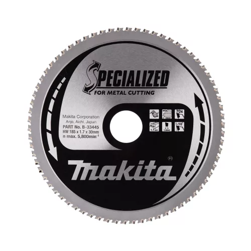 Makita körfűrészlap acélhoz, fémhez 185x30x1,7mm 70 fog