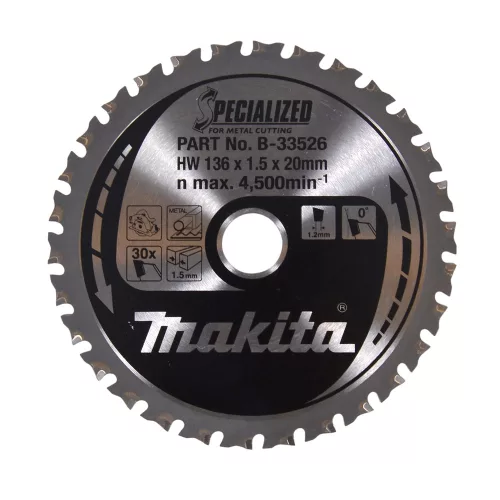 Makita körfűrészlap acélhoz, fémhez 136x20x1,5mm 30 fog