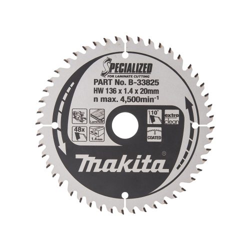 Makita körfűrészlap laminált laphoz akkus géppel 136x20x1,4mm 48 fog