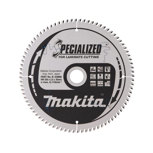 Makita körfűrészlap laminált laphoz akkus géppel 250x30x2,5mm 84 fog