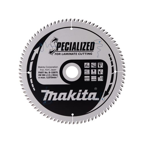 Makita körfűrészlap laminált laphoz akkus géppel 260x30x2,5mm 84 fog